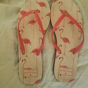Kate spade flamingo flip flops